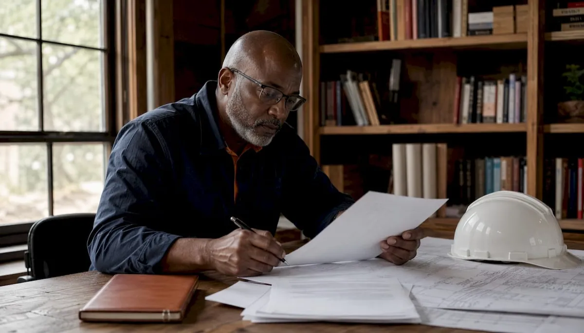 Veteran contractor reviewing VA contracts