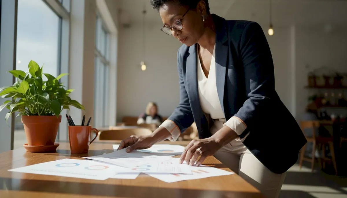 Woman reviewing federal procurement certification documents