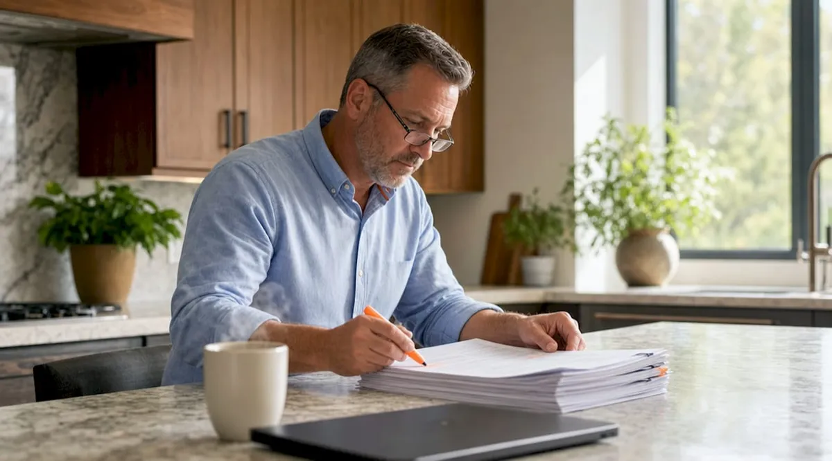 Contractor studying federal bid documents