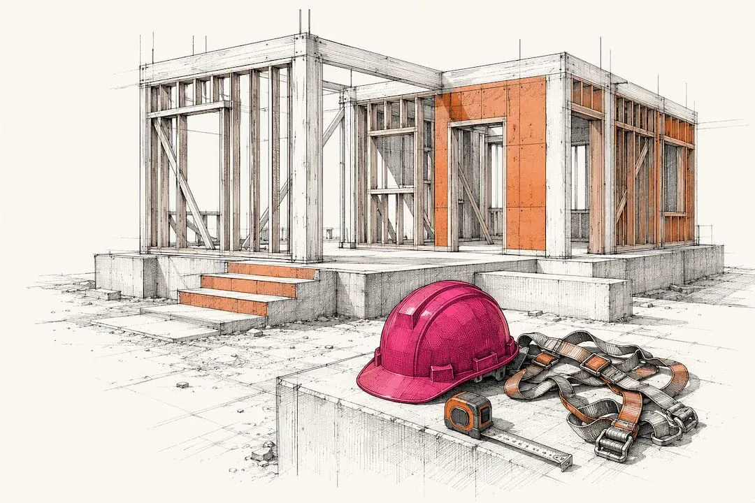 Construction site prepared for subcontractor review