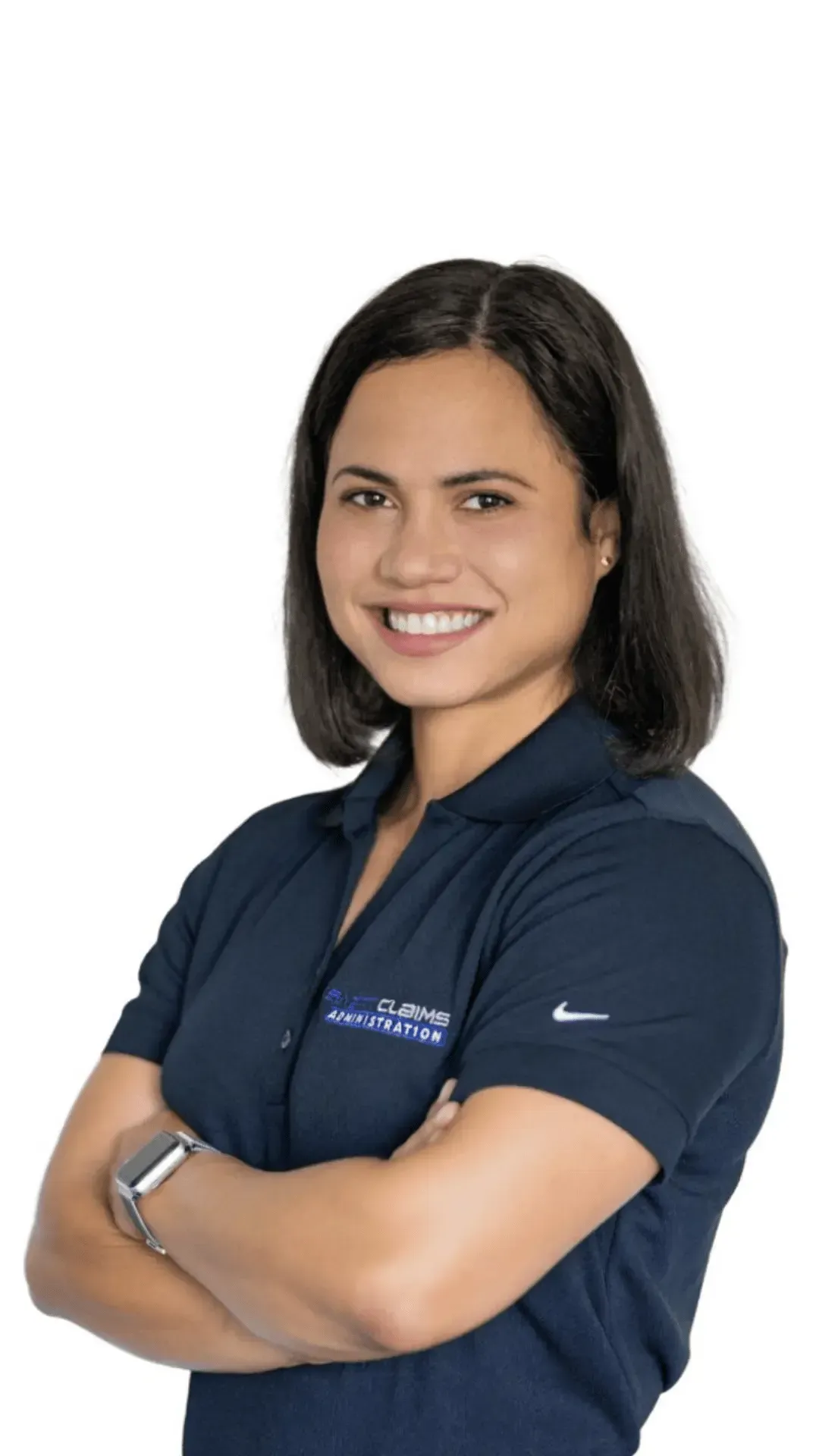 Smiling Smart Claims Administration team member standing with arms crossed