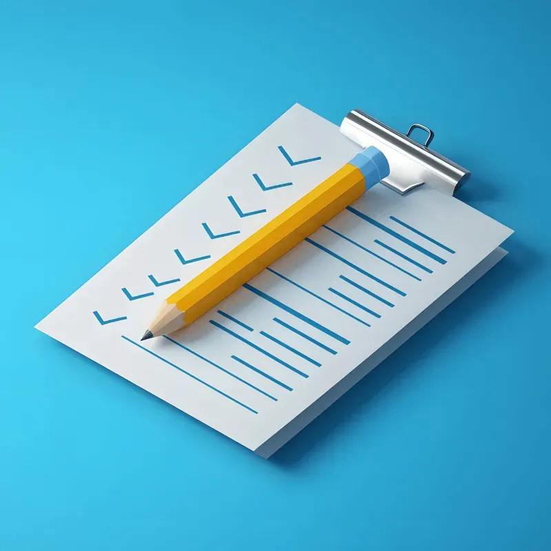 Clipboard with a checklist and yellow pencil, symbolizing organized claim documentation and free tools for restoration contractors