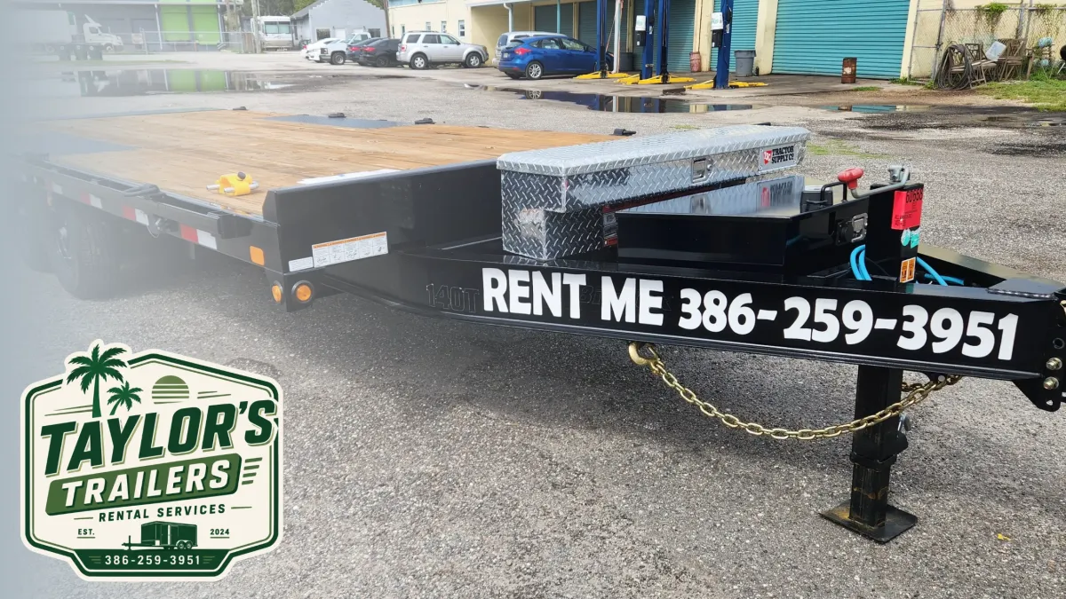 Deckover Tilt Trailer for compact equipment and palletized material delivery at Taylor's Trailer in Daytona Beach, Florida