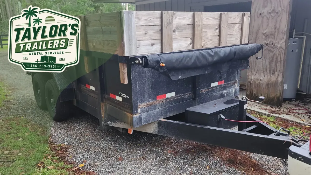 Dump trailer for kitchen, bathroom, and interior renovation debris at Taylor's Trailer in Daytona Beach, Florida