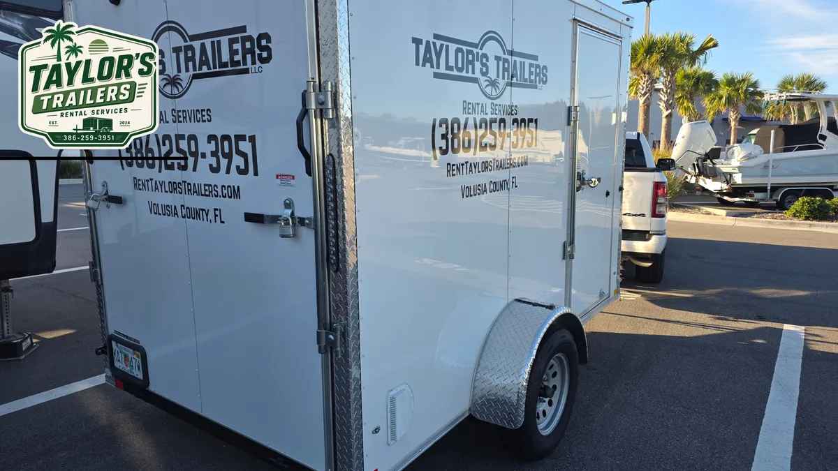 Enclosed Trailer Premier for holiday retail inventory transport at Taylor's Trailer in Daytona Beach, Florida