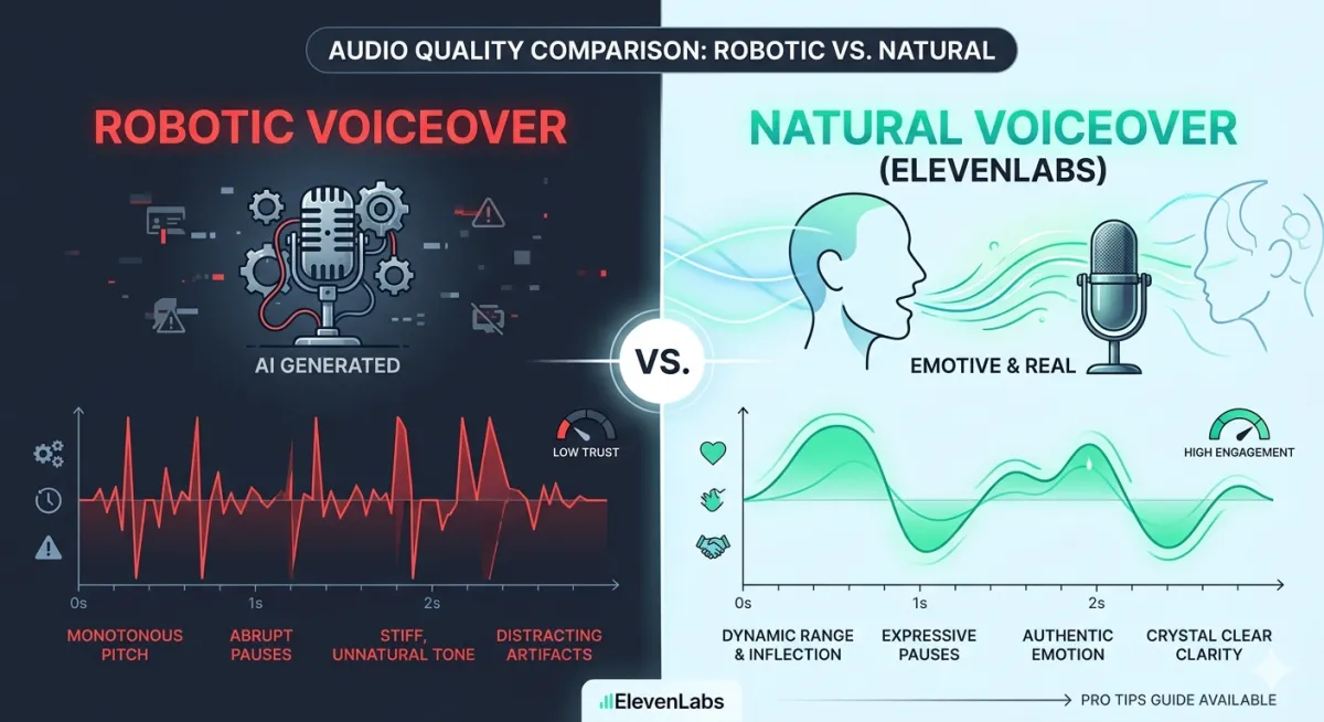 ElevenLabs Natural Voiceover Comparison Infographic