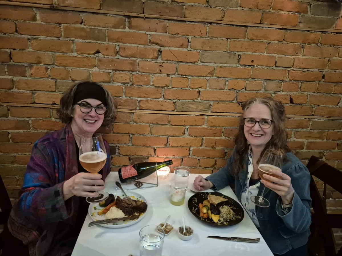 eating diner Cathy and penny