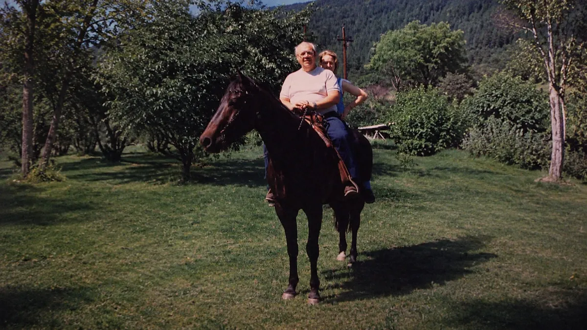 Dad and Penny on a horse