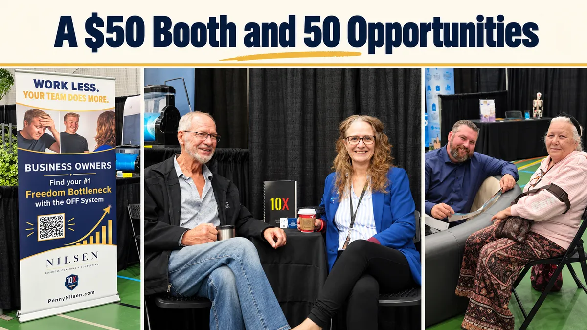 people at a trade show