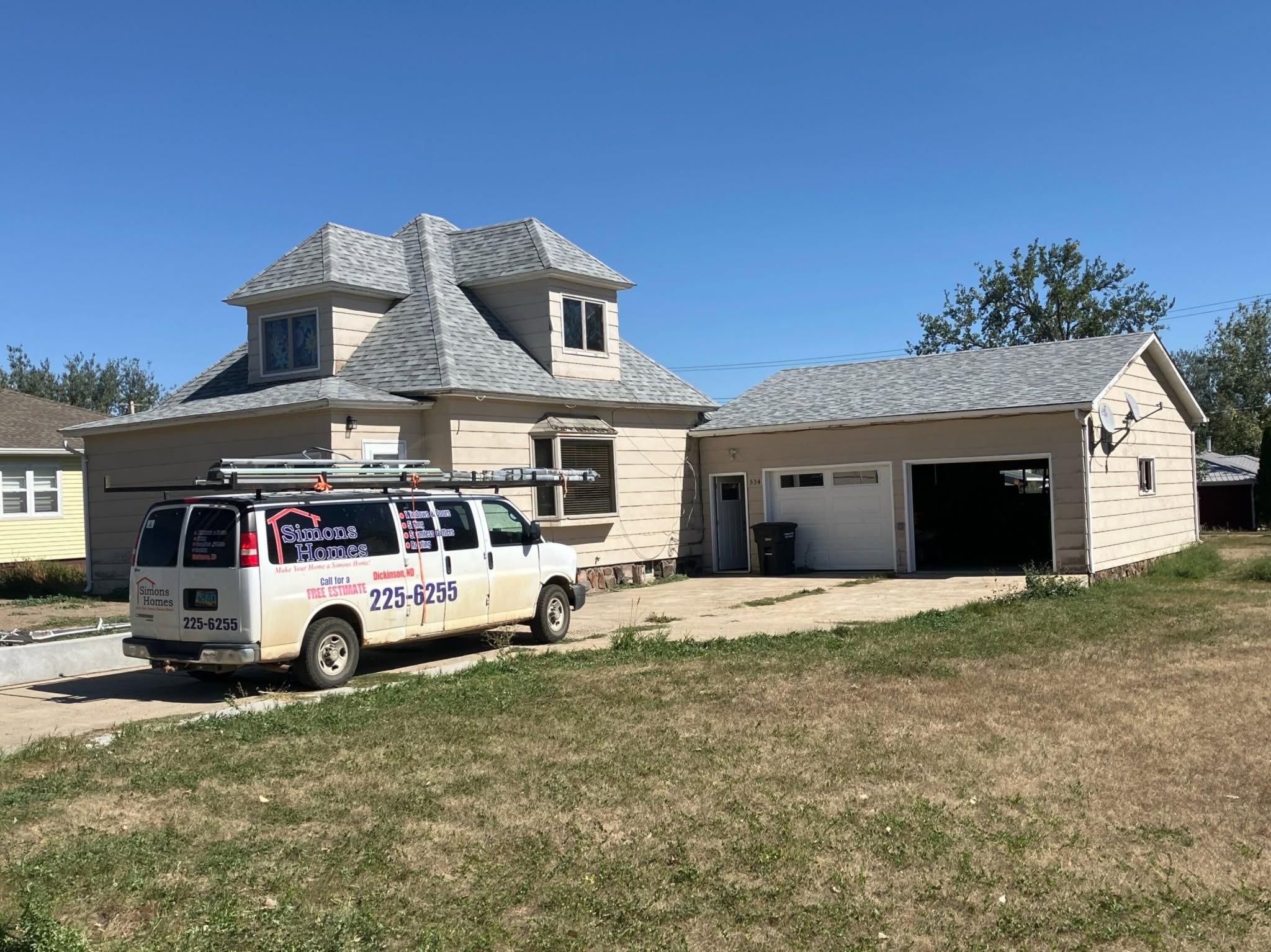 a roof with a few shingles