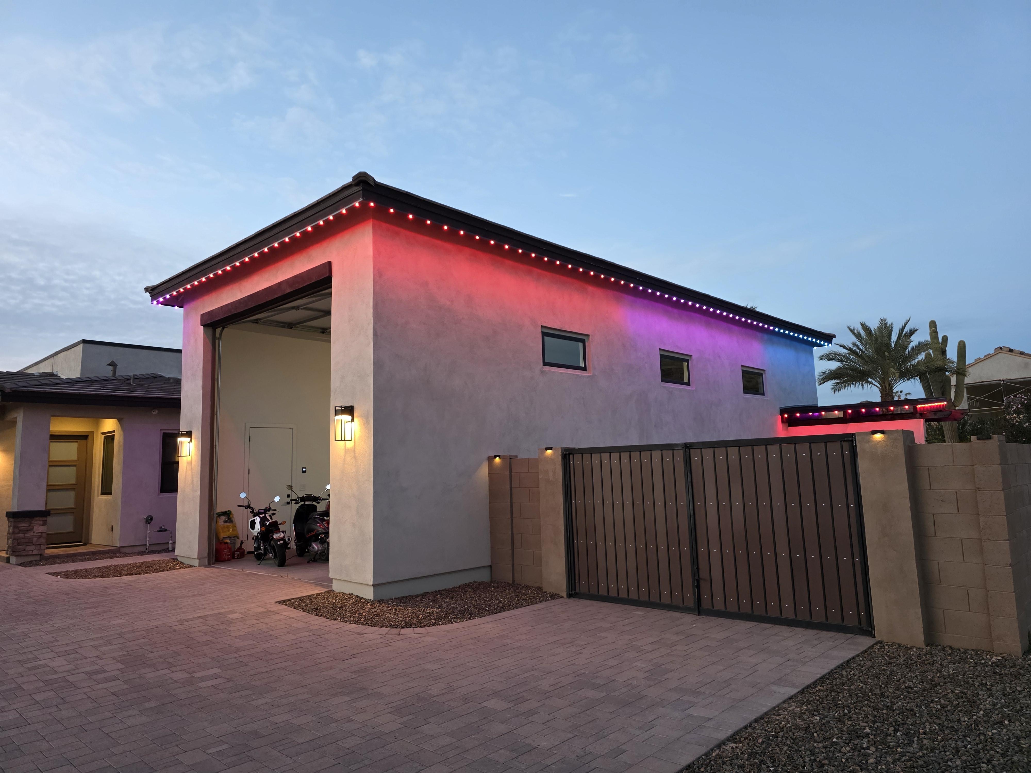 RV Garage with Permanent Lights in Phoenix, AZ | Halo Home Lighting