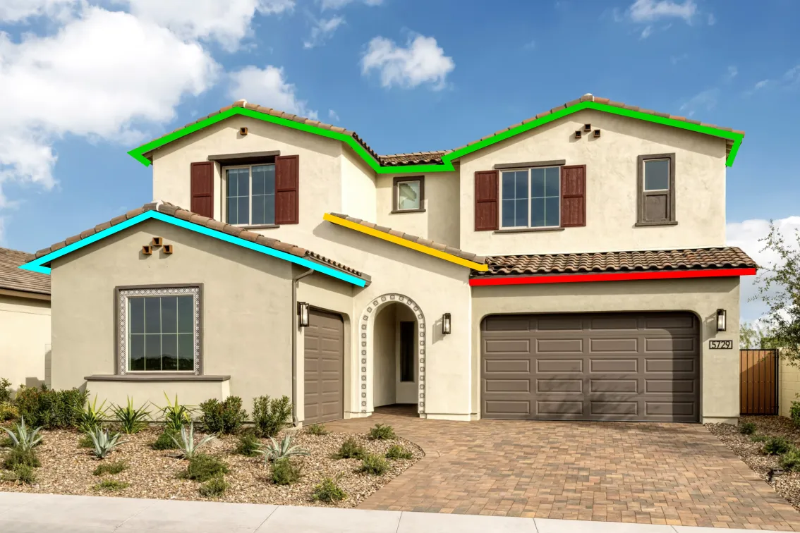Accent Lighting on 2-Story Roofline Peoria, AZ | Halo Home Lighting