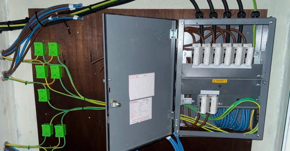 Electrician in Oxford testing a consumer unit