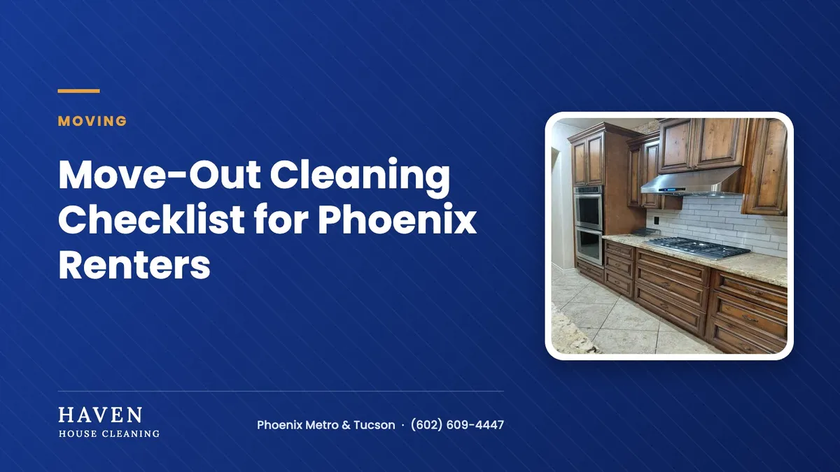 Kitchen range and hood after a Haven House Cleaning move-out clean in the Phoenix area