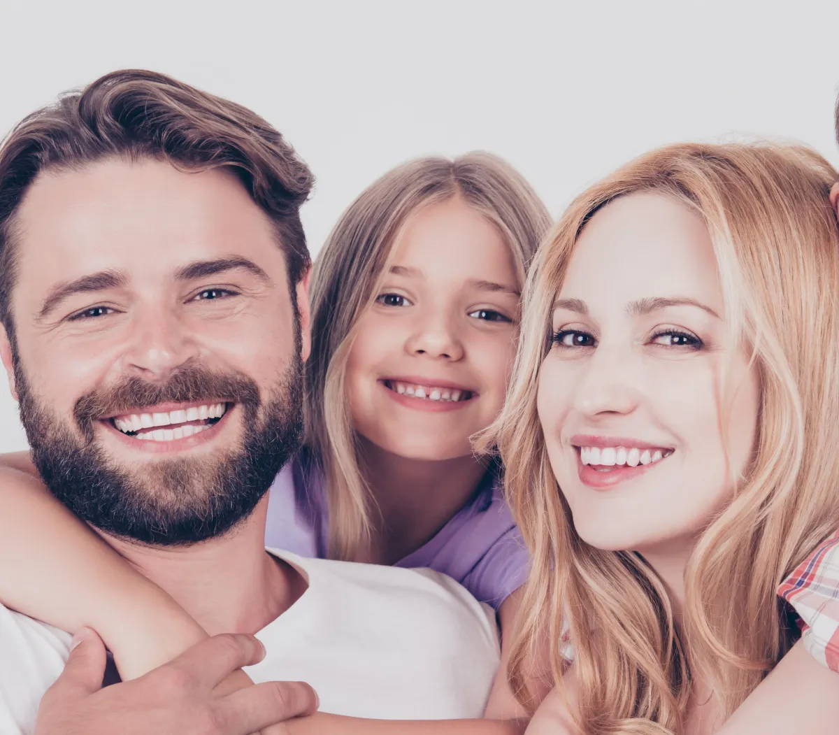 Family Smiling hugging