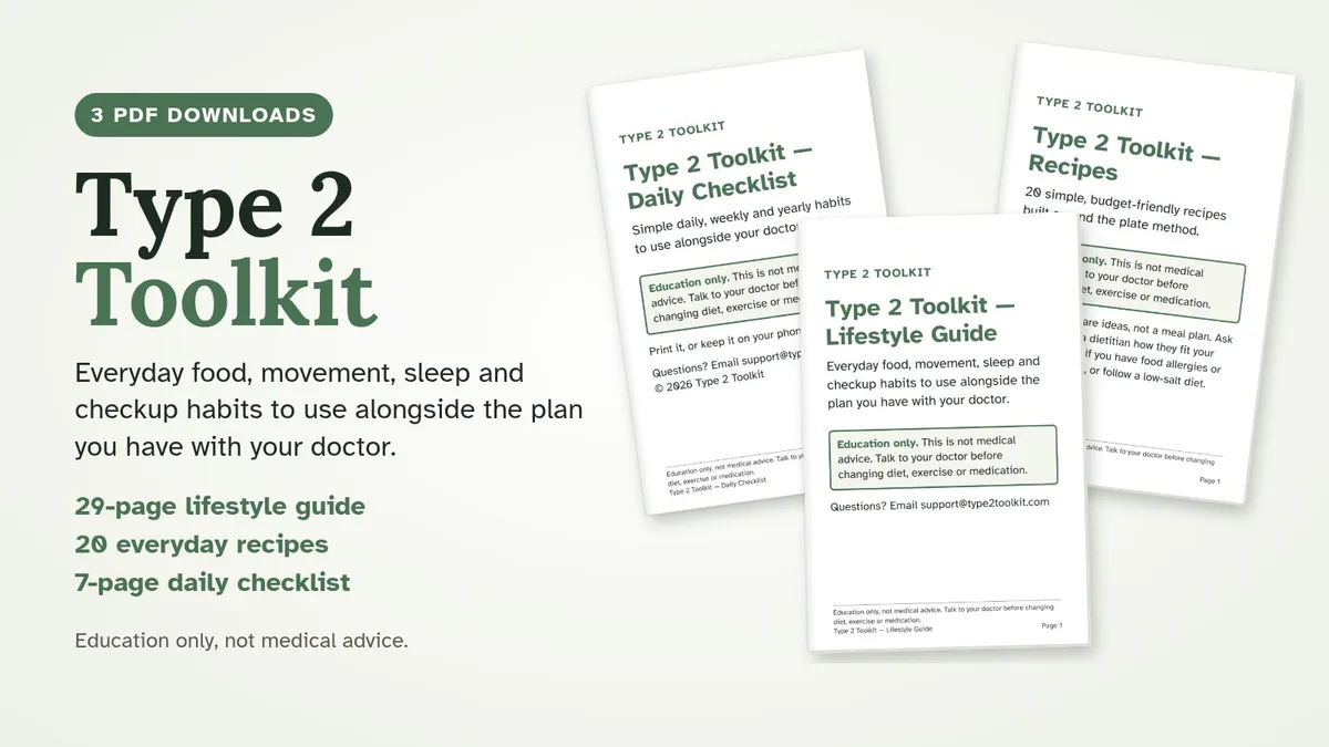 Type 2 Toolkit lifestyle guide, recipes and daily checklist