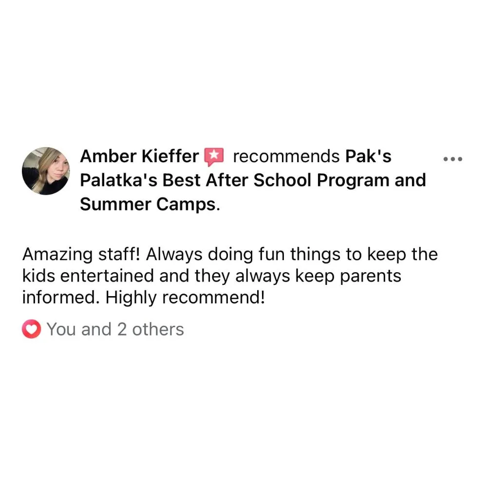 5 Star Review For Palatka's Best Summer Camp and After School