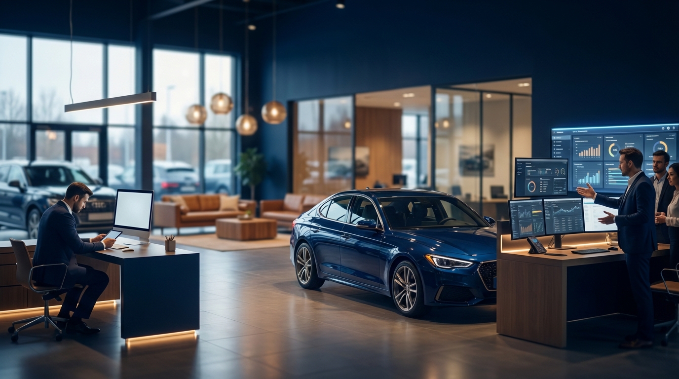 Side-by-side comparison showing a narrow single-feature AI tool versus a complete dealership platform with CRM, marketplace posting, and omnichannel inbox capabilities