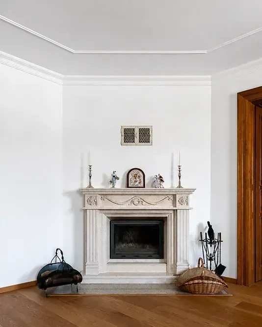 Egyptian marble fireplace detail