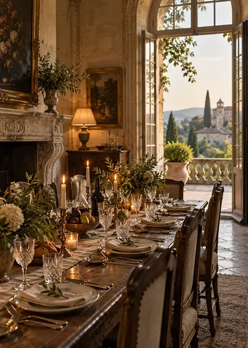 Private banquet setting