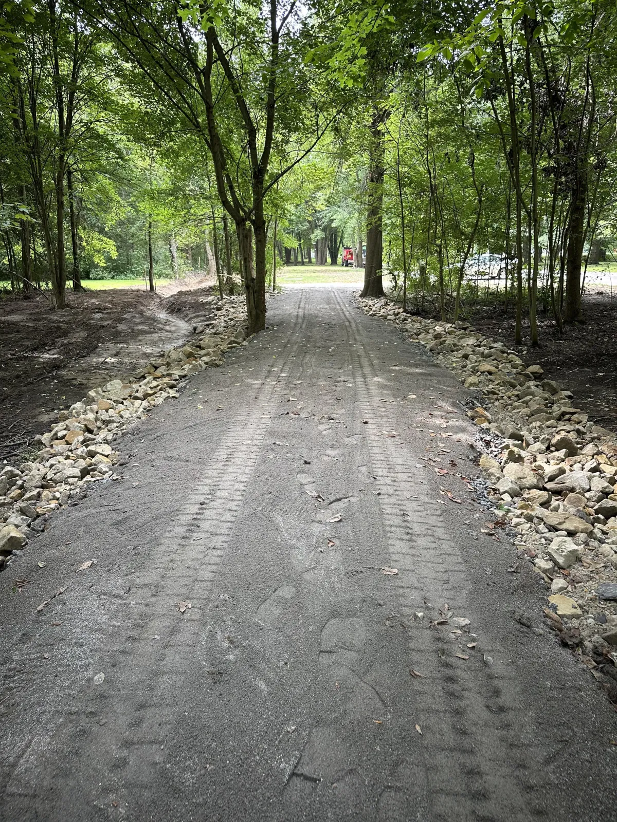 Driveway excavation and gravel base preparation in Trumbull County