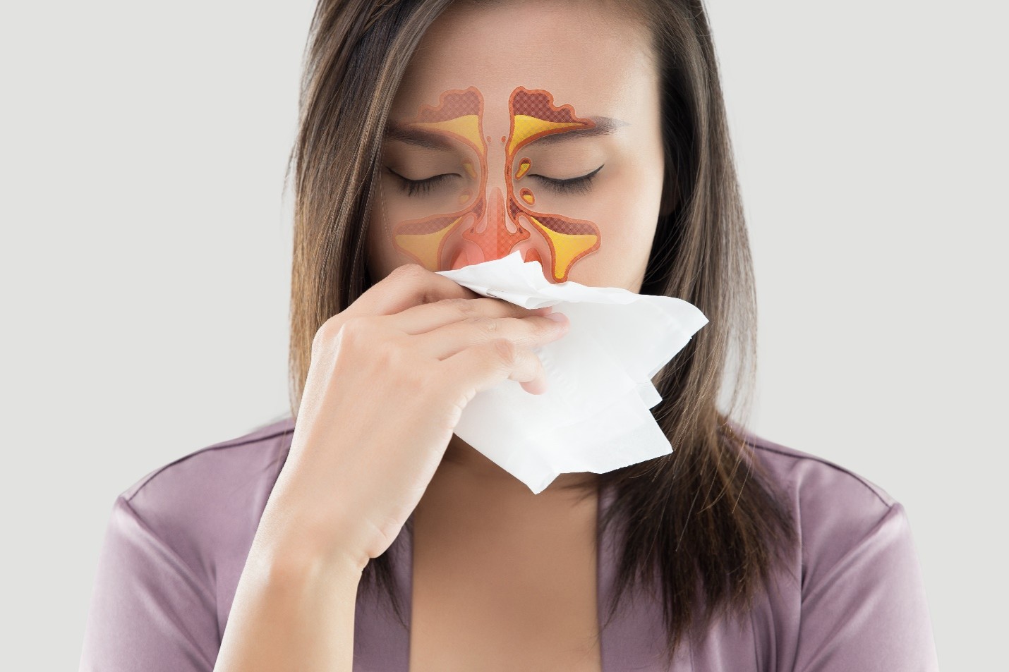 Chronic sinus congestion and restricted nasal breathing