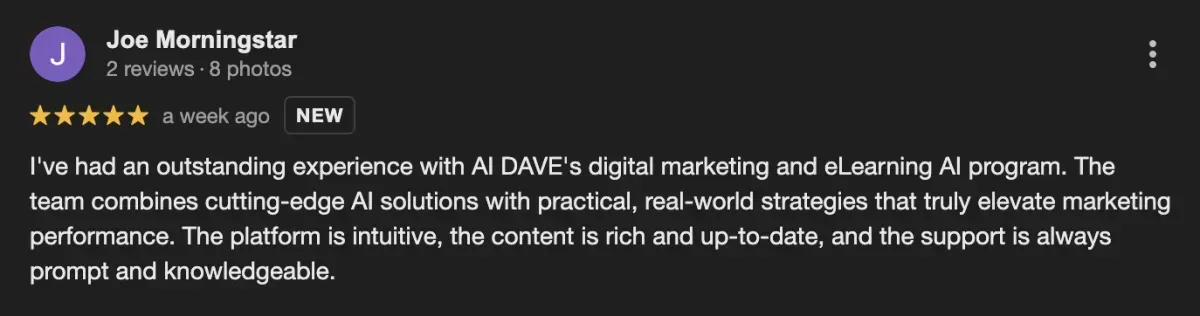 testimonials for ai dave ai workshop