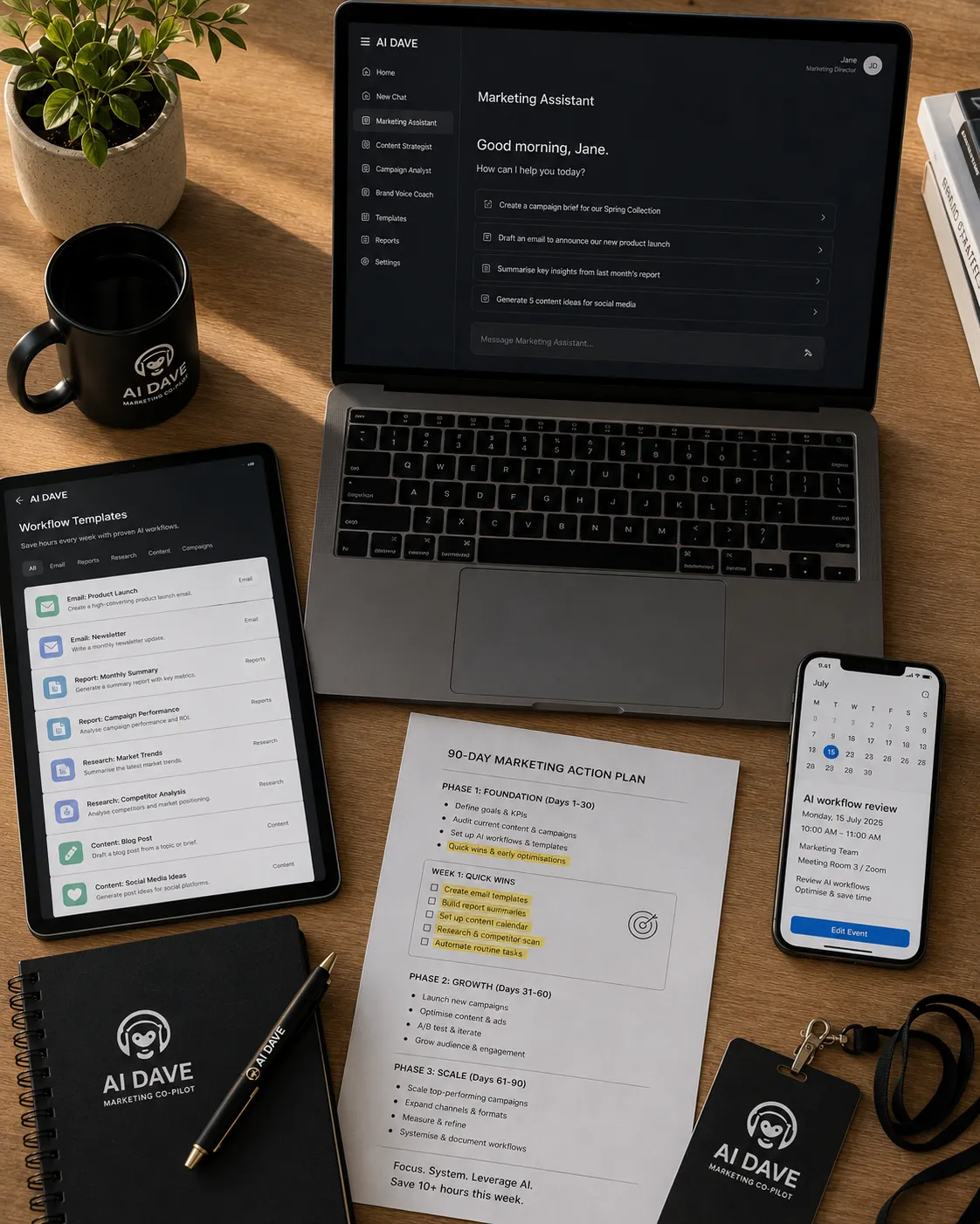 AI Dave AI for Productivity workshop agenda
