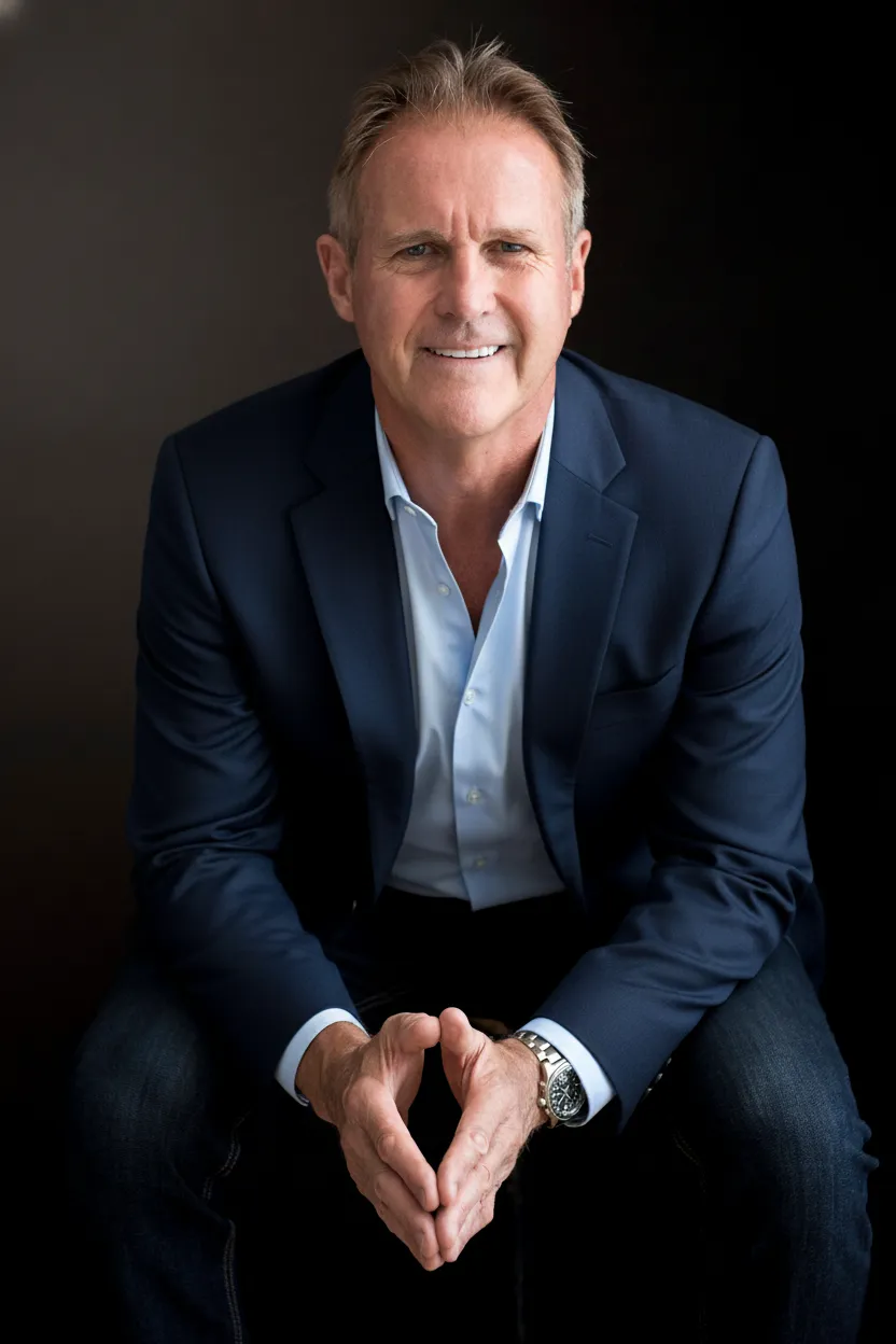 Steve Brossman seated in a navy suit