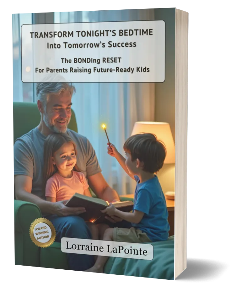 Parent reading a bedtime book with child, calm evening routine
