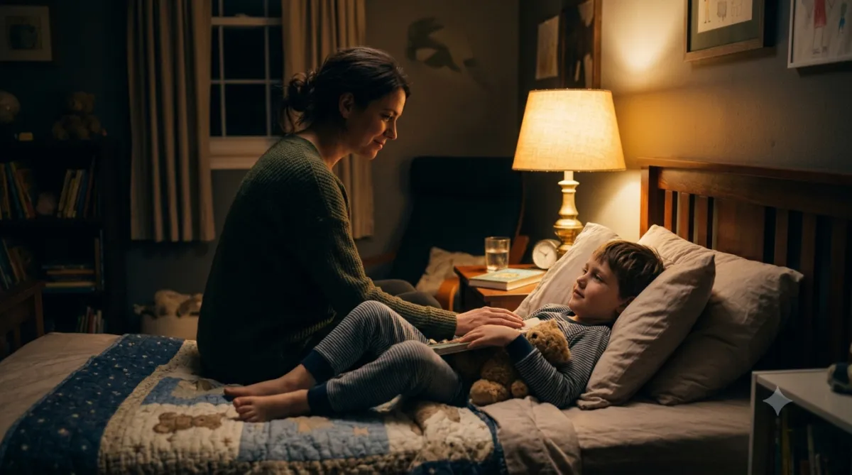 A relaxing evening environment with calm lighting