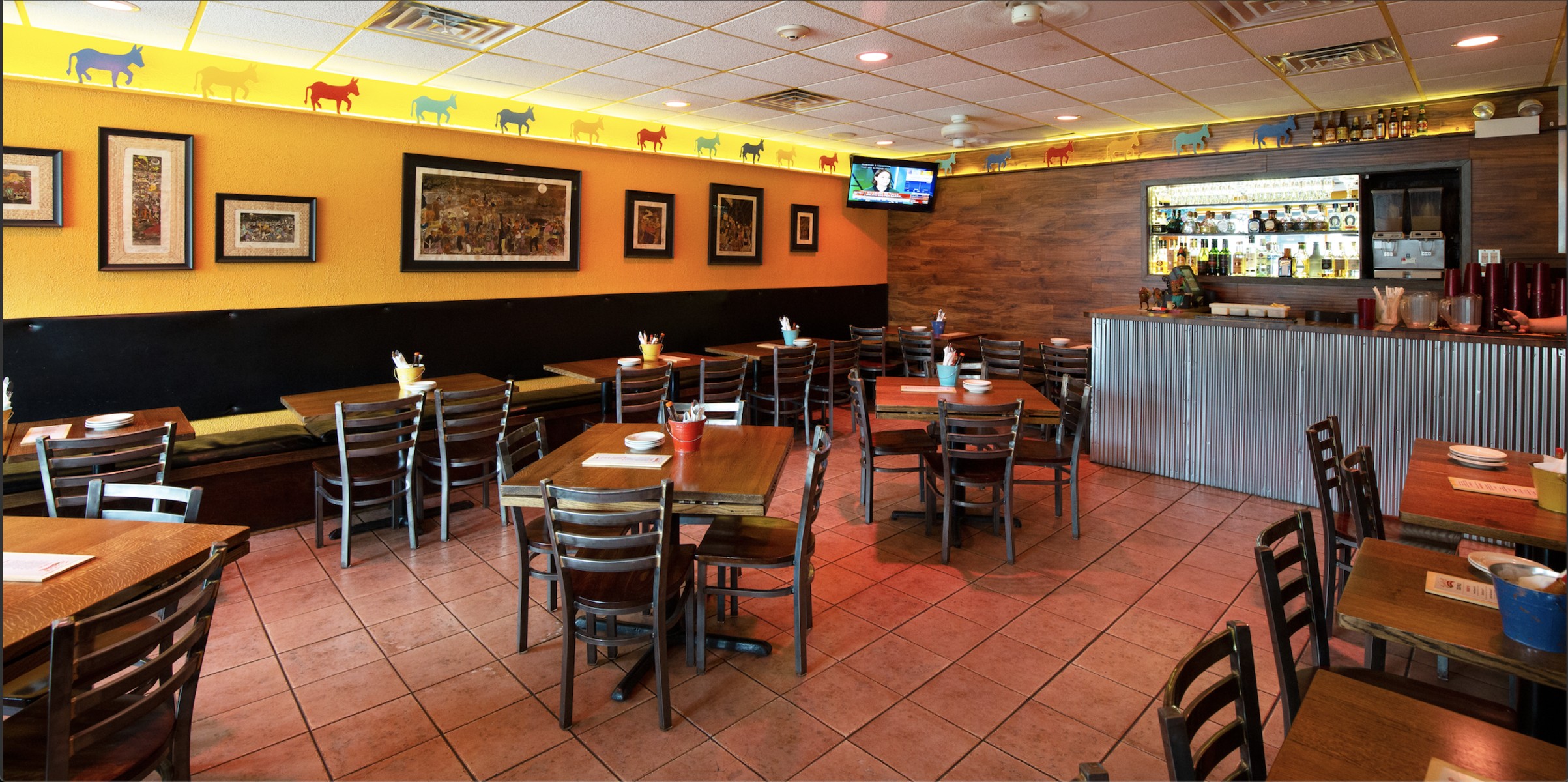 Private party space in Mexican restaurant with guests celebrating