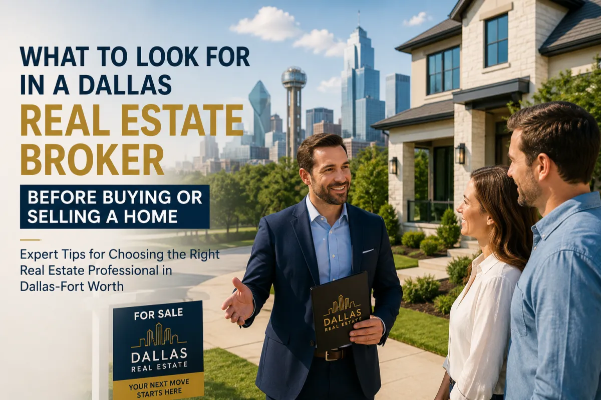 What to Look for in a Dallas Real Estate Broker Before Buying or Selling a Home