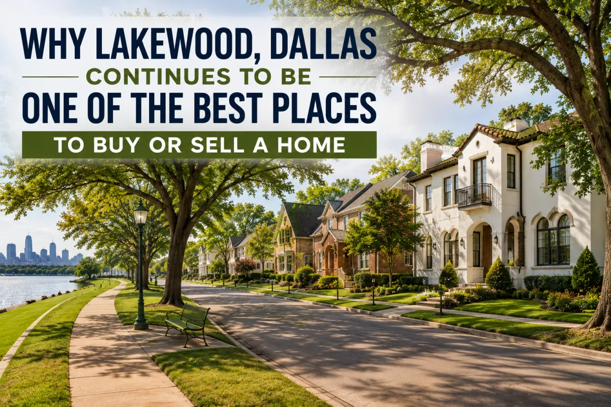 Beautiful homes in Lakewood Dallas near White Rock Lake with tree-lined residential streets