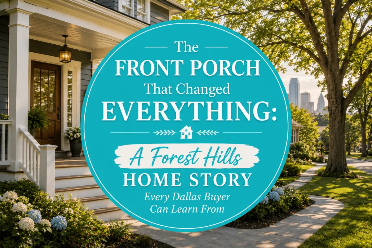 Forest Hills Dallas home with welcoming front porch and landscaped yard