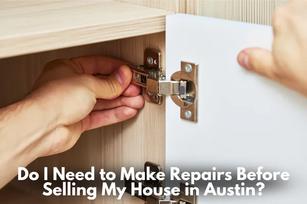 Homeowner making minor repairs before selling a house in Austin