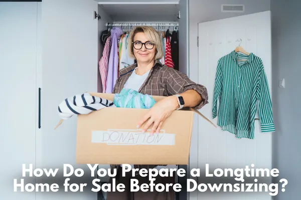 Preparing a longtime home for sale before downsizing by decluttering and making simple updates
