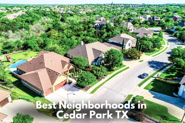 Cedar Park Texas neighborhood with suburban homes, tree-lined streets, and residential community setting