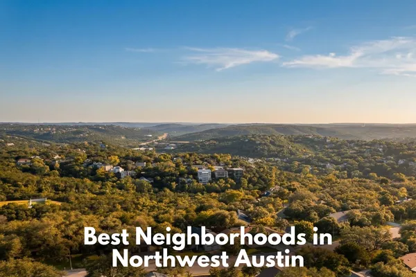 Northwest Austin neighborhood with mature trees and residential homes near the Arboretum and Westwood High School area