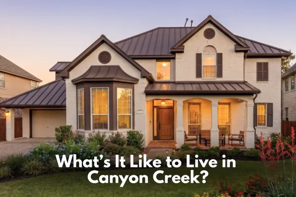 Canyon Creek in the 78726 area of Northwest Austin, highlighting its residential setting and connection to major Northwest Austin routes and nearby neighborhoods.