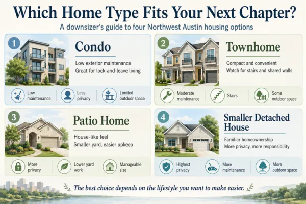 Should You Downsize to a Condo, Townhome, Patio Home, or Smaller House in Northwest Austin?