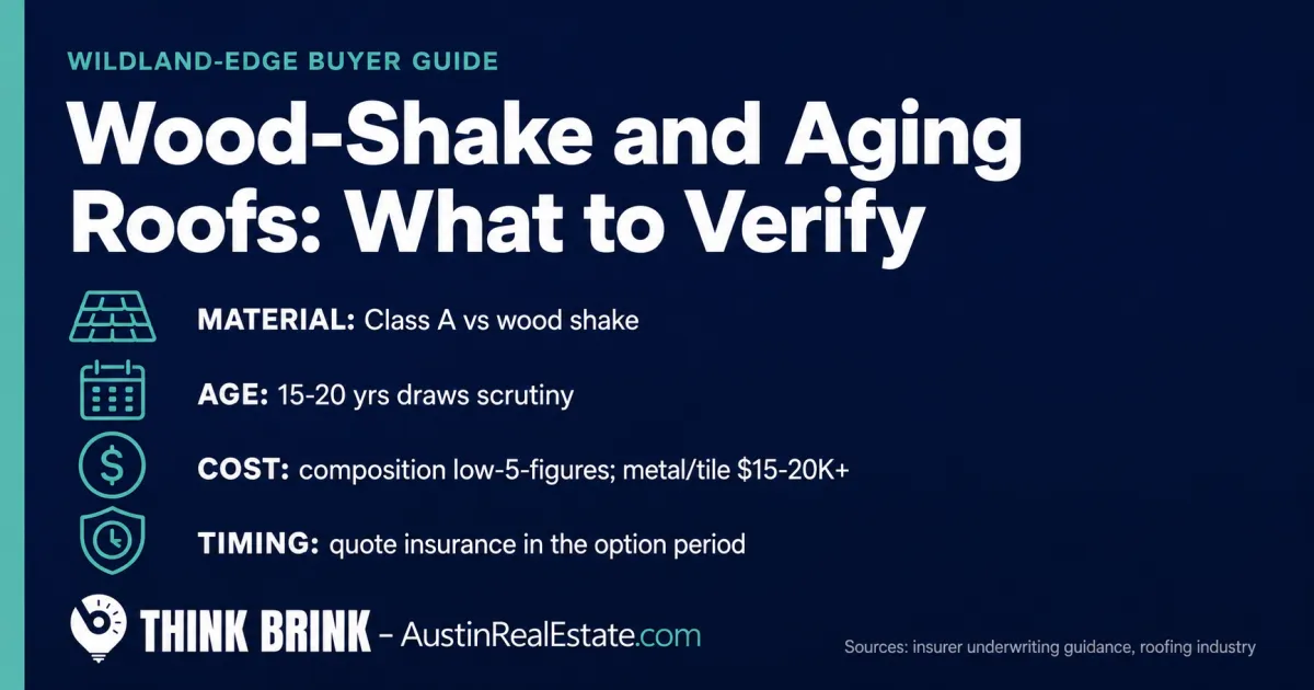 What Northwest Austin Buyers Should Know About Wood-Shake and Aging Roofs on the Wildland Edge