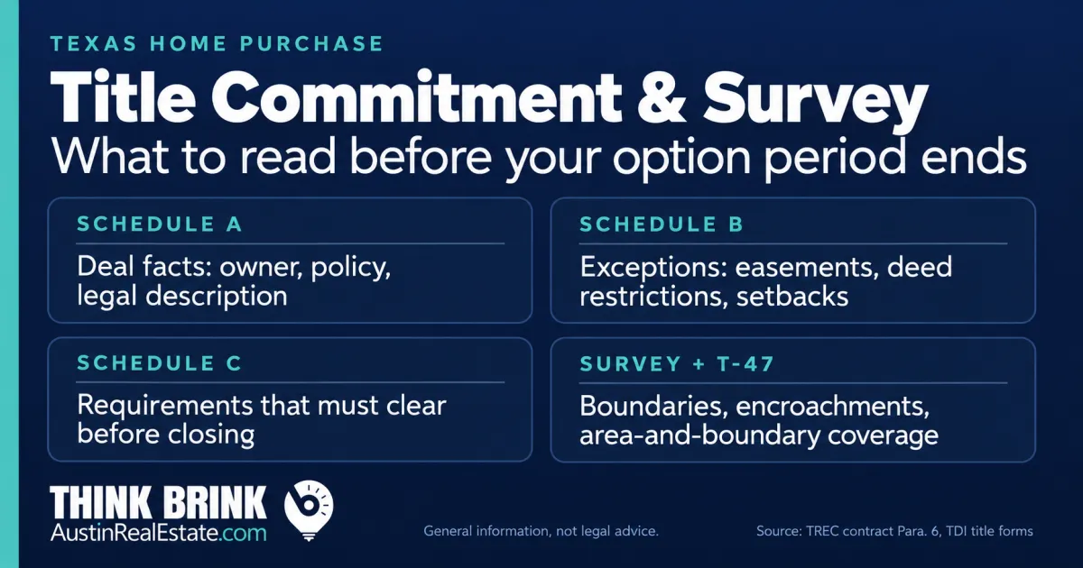 Title Commitment and Survey in a Texas Home Purchase: What to Read and What Can Kill a Deal