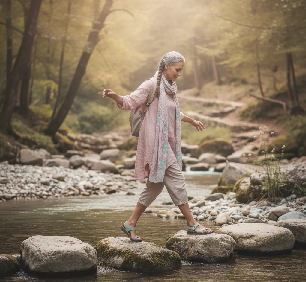 Woman sitting in living room floor