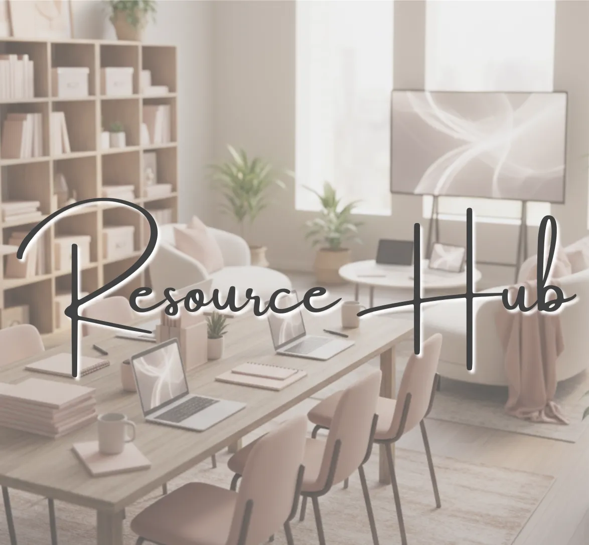 A learning center room with table, chairs, television, and bookshelf 