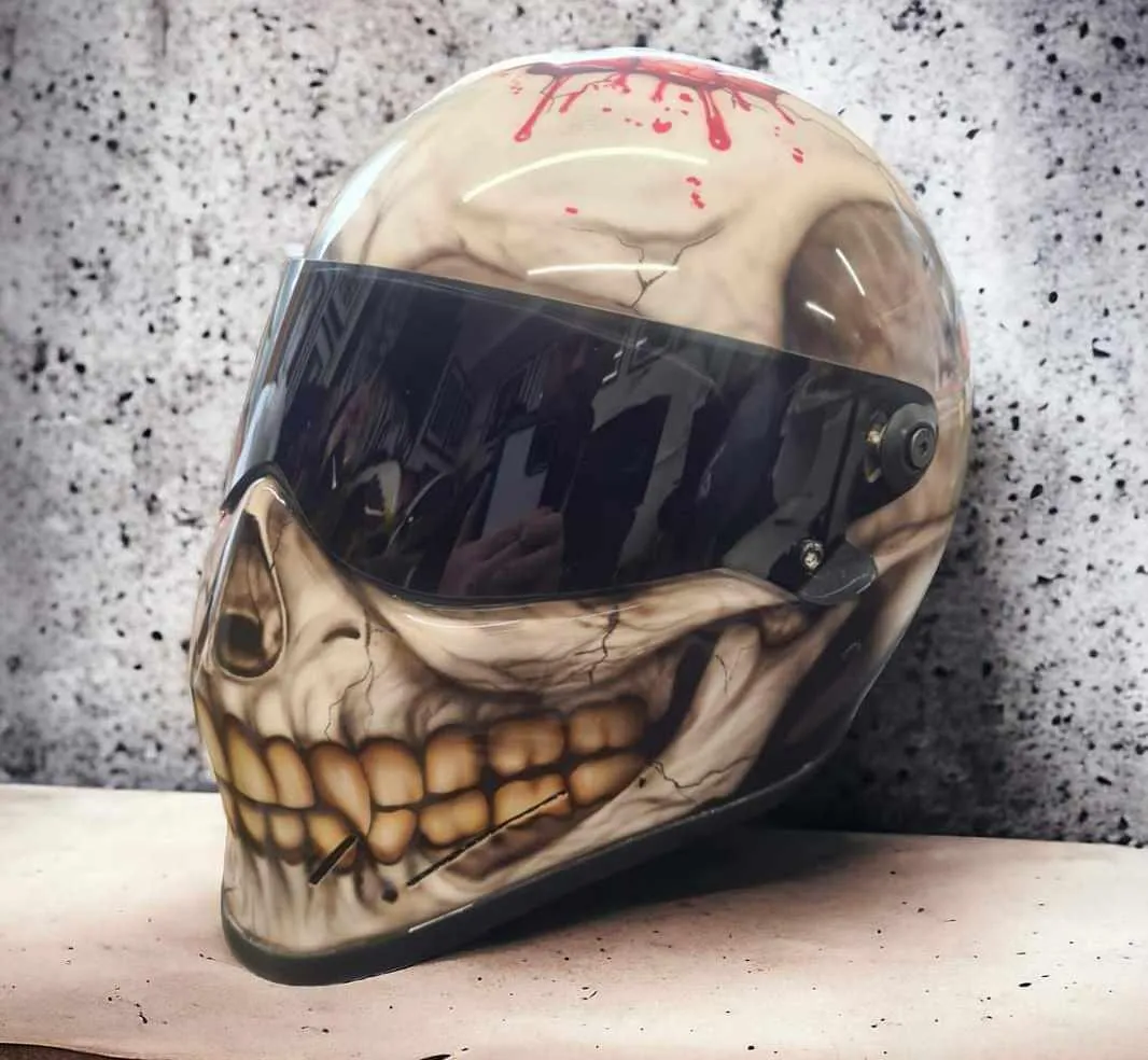 Airbrushed Skull Character Helmet By Xtreme Paint Studio