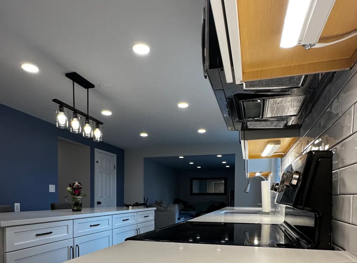 Modern bathroom remodeling with double vanity and sleek finishes