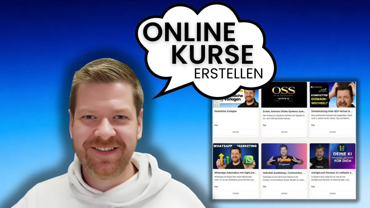 Onlinekurse mit HighLevel erstellen - komplette Schritt-für-Schritt Anleitung