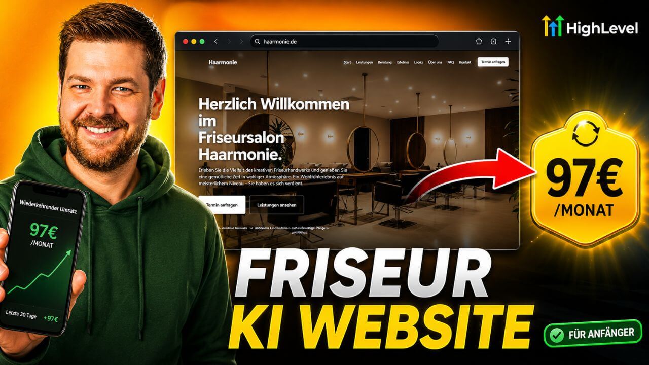 Friseur Website erstellen mit GoHighLevel KI Studio – Praxis-Anleitung von Martin Dellwing