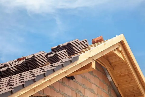 Close-up of environmentally friendly slate roofing tiles